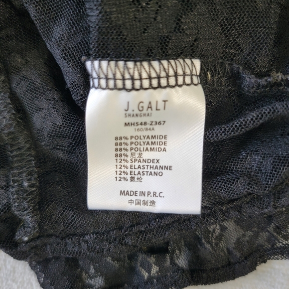 John Galt Black Ruffle Bottom Lace Button Front Cami Top Blouse OS / Small - Picture 9 of 12